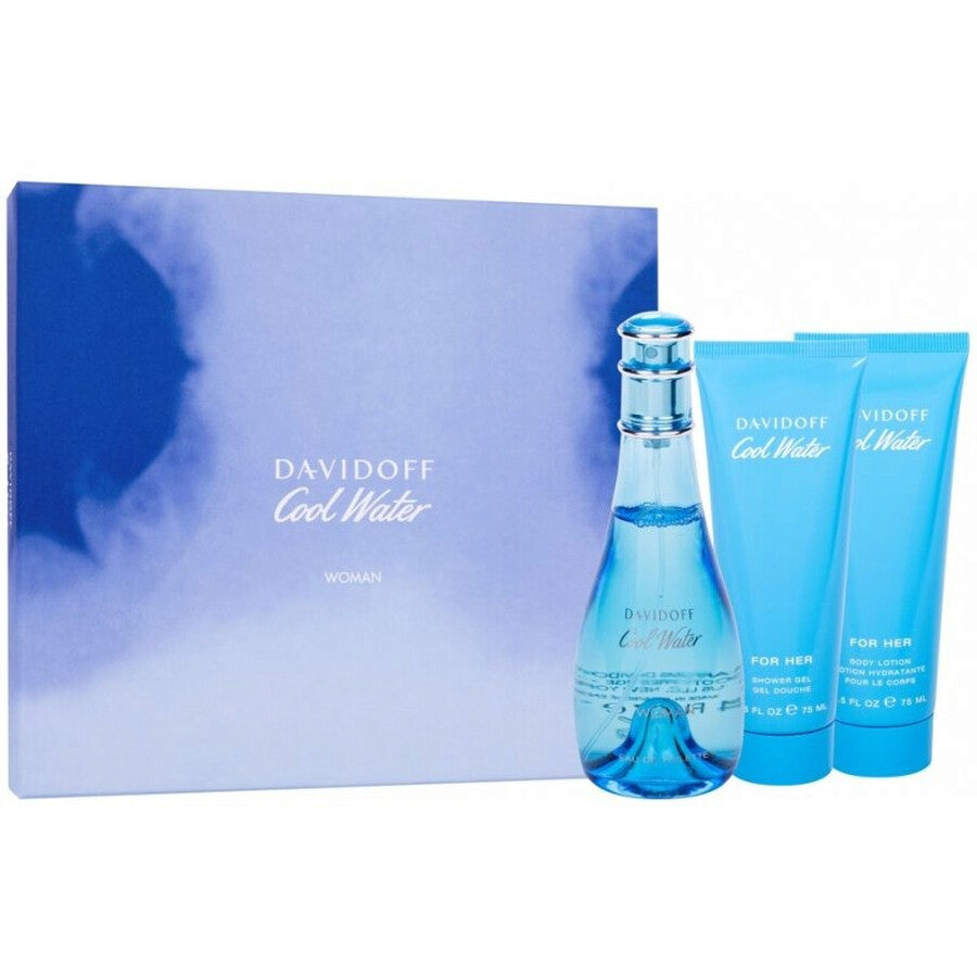 Davidoff Coolwater Woman 100ml Edt + Showergel + Bodylotion Geschenkset