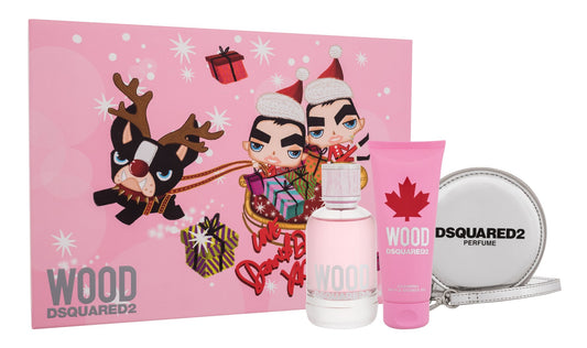 Dsquared2 Wood Pour Femme 100ml Edt + Wallet + Showergel Geschenkset