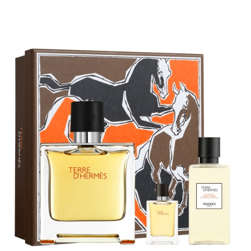 Hermes Terre D'Hermes 75ml Edp + 5ml Edp + Hair & Body Geschenkset