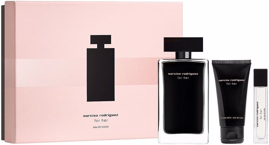 Narciso Rodriguez For Her 100ml Edt + 10ml Edt + Bodylotion Geschenkset