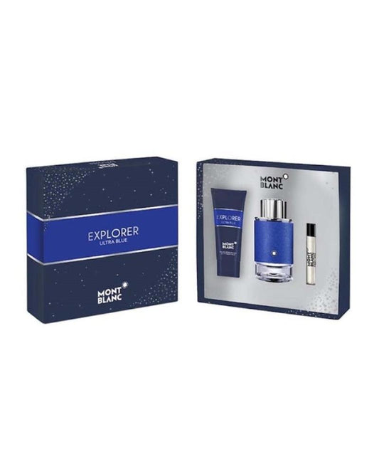 Mont Blanc Explorer Ultra Blue 100ml Edp + Showergel + 7,4ml Edp Geschenkset