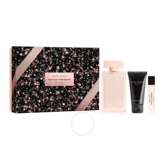 Narciso Rodriguez For Her Musc Nude 100ml Edp + Bodylotion + Travelspray Geschenkset