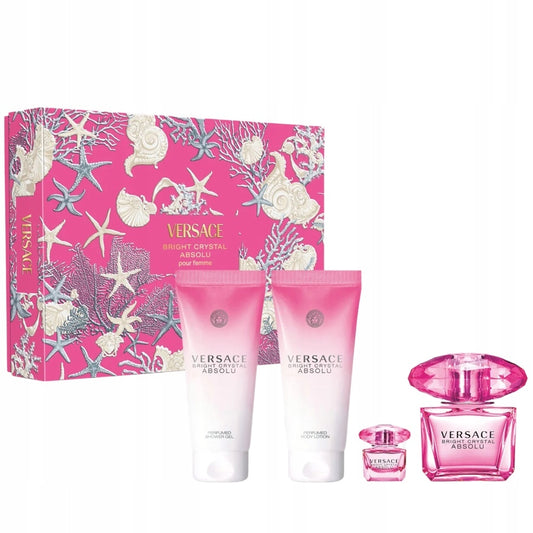 Versace Bright Crystal Absolu 90ml Edp + Showergel + Bodylotion + Miniature Geschenkset