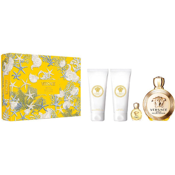 Versace Eros Pour Femme 100ml Edp + Body & Showergel + Bodylotion + Miniature Geschenkset