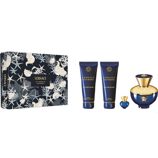Versace Dylan Blue Pour Femme 100ml Edp + Body & Showergel + Bodylotion + Miniature Geschenkset