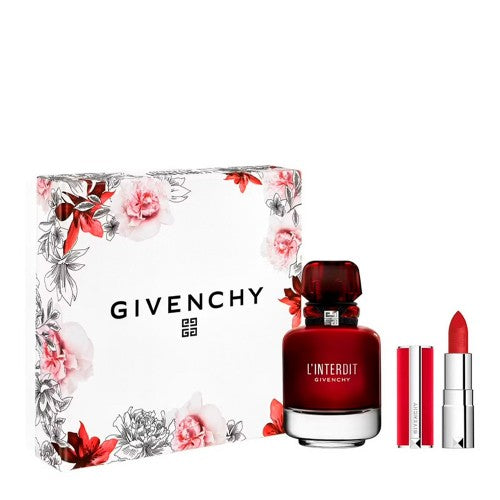 Givenchy L'Interdit Rouge 50ml Edp + Mini Le Rouge Deep Velvet 37 Geschenkset